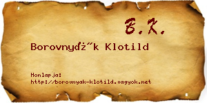Borovnyák Klotild névjegykártya